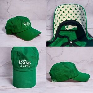 Coors Light Hat Shamrock Cap Snap Back Kelly Green St Patrick’s Day Lucky NEW